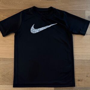 Nike Black Boys’ Tee with White Logo